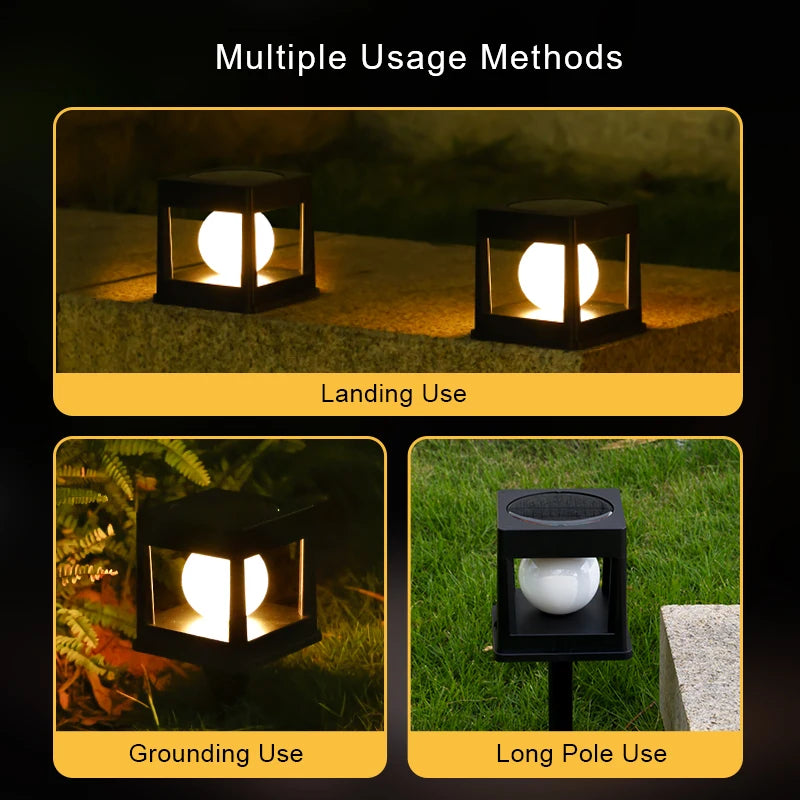 Solar Post Light Outdoor Post Caps Lights Solar Fence Post Lamp Pillar Lamps Waterproof for Wooden Posts Patio Camping Dec