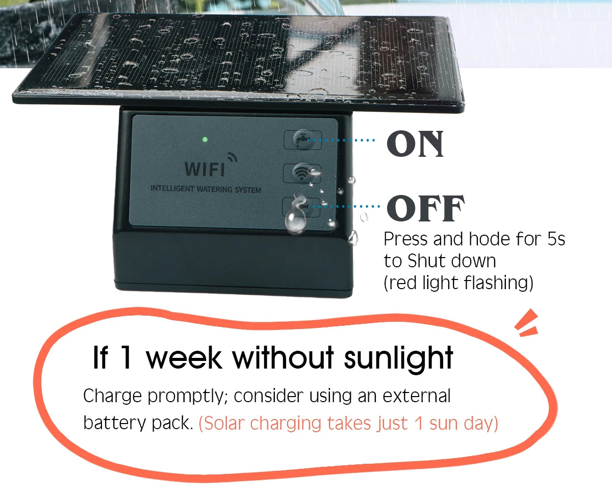 Tuya Wifi-compatibility Solar Power Timer Pump Automatic Drip Irrigation Kit Garden Mobile Phone Remote Control Watering System