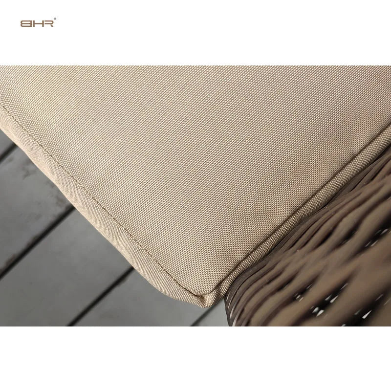 BHR High Back Comfortable Garden Sofa All Weather Garden Furniture Outdoor Rattan Dining Furniture Set Rattan Sofa for Backyard