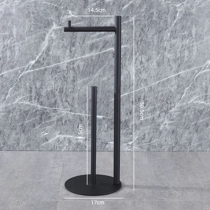 Freestanding Toilet Paper Holder – Multi-Functional Floor Standing Tissue Rack with Toilet Brush Holder for Bathroom