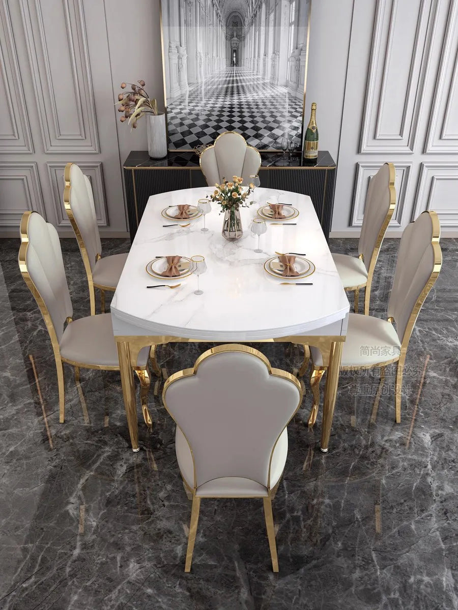 Beauty Luxury Dining Table Modern Simple Exquisite Glamour Dining Tables Trendy Classic Tavolo Pieghevole Home Furniture
