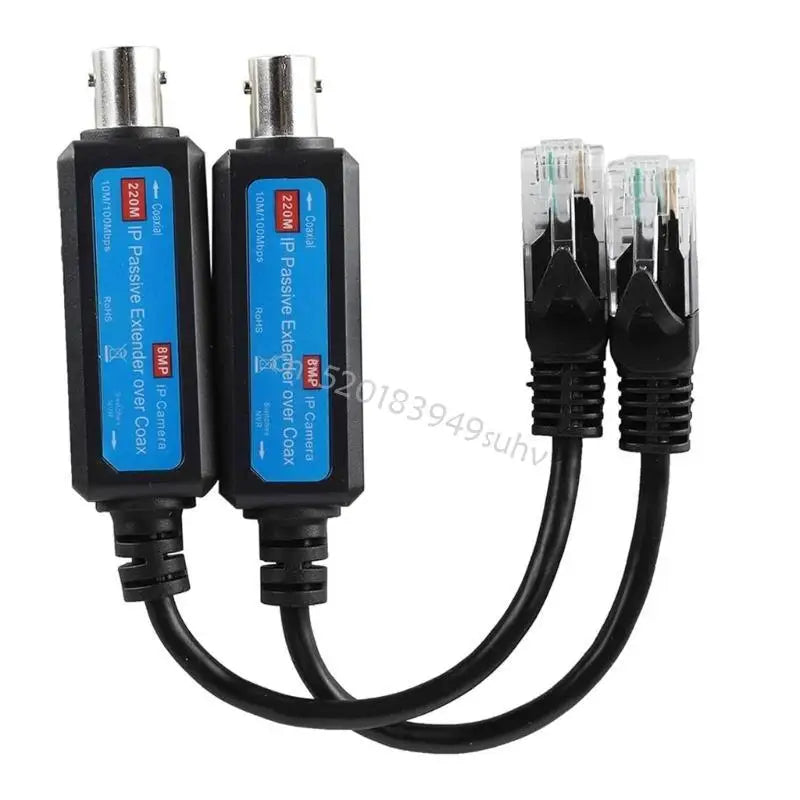 Ethernet Over Coax Adapter Passive IP Networking Coaxial Transmitter Receiver Q81E