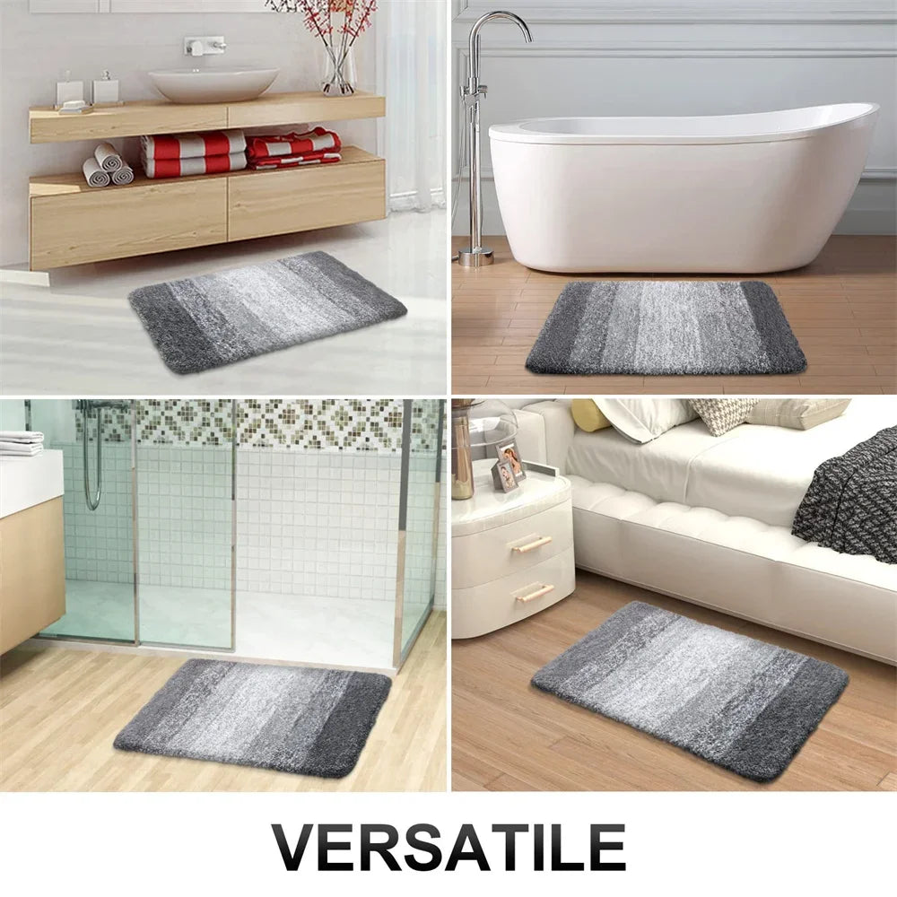 40x60CM Bathroom Rug Soft Foot Mat Absorbent Microfiber Bath Rugs Non-Slip Plush Carpet Wash Dry Bath Mat For Door Floor Shower