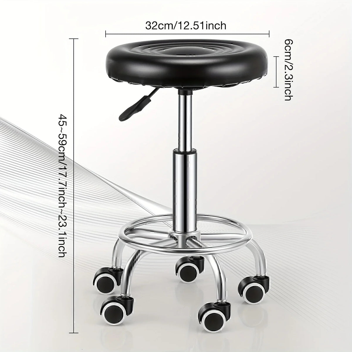 Adjustable Swivel Bar Stool with Backrest - Contemporary Faux Leather & Chrome-Plated Iron,Office Stool | Sleek Modern Stool