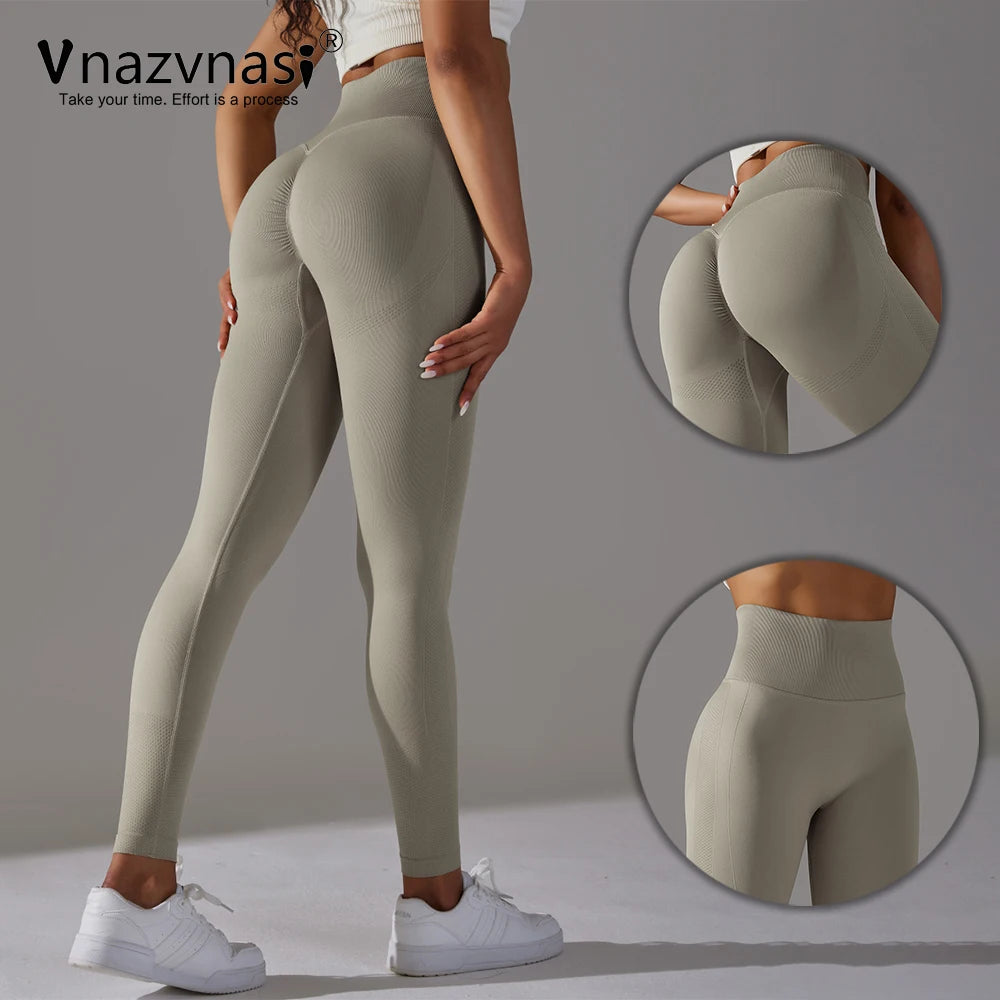 Vnazvnasi Seamless High Waist Sports Leggings for Fitness Yoga Pants Push Up Tights for Women Workout Clothes Sportswear Gym