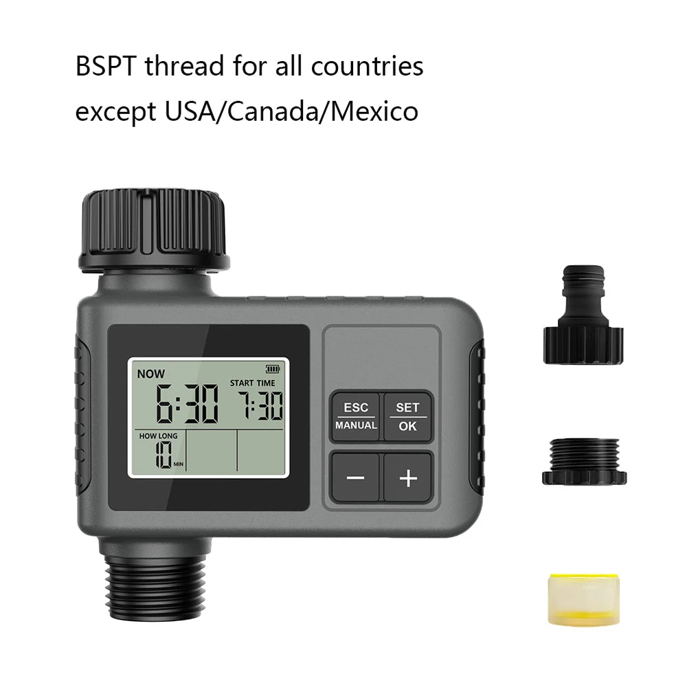 Automatic Garden Water Timer Automatic Irrigation Controller with Large LCD Display, Rain Delay, for Lawn, Yard