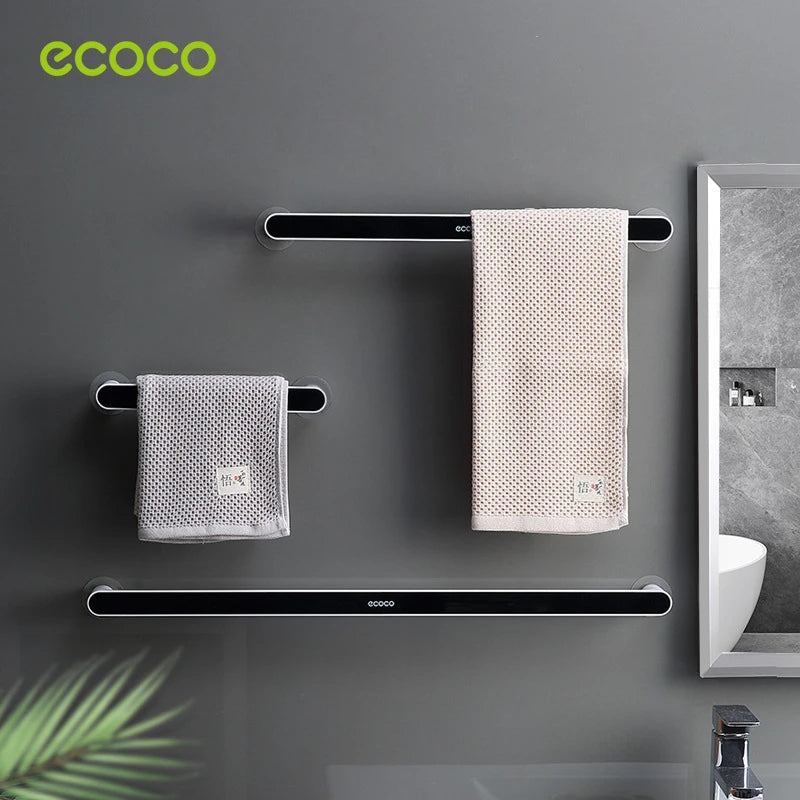 No Drill Bathroom Towel Rack with Suction Cups, Adjustable Shelf for Bath Kitchen Dorm, Nordic Rustproof Stainless Steel