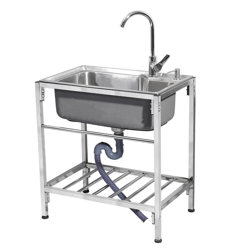 Kitchen Stainless steel sink with bracket Water basin Vegetable basin Dishwashing sink