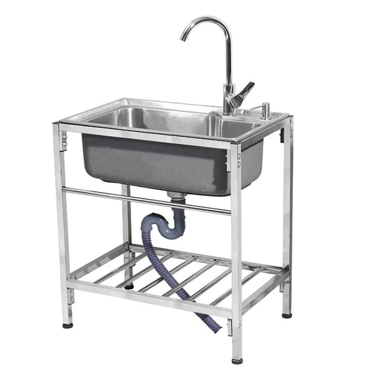 Kitchen Stainless steel sink with bracket Water basin Vegetable basin Dishwashing sink