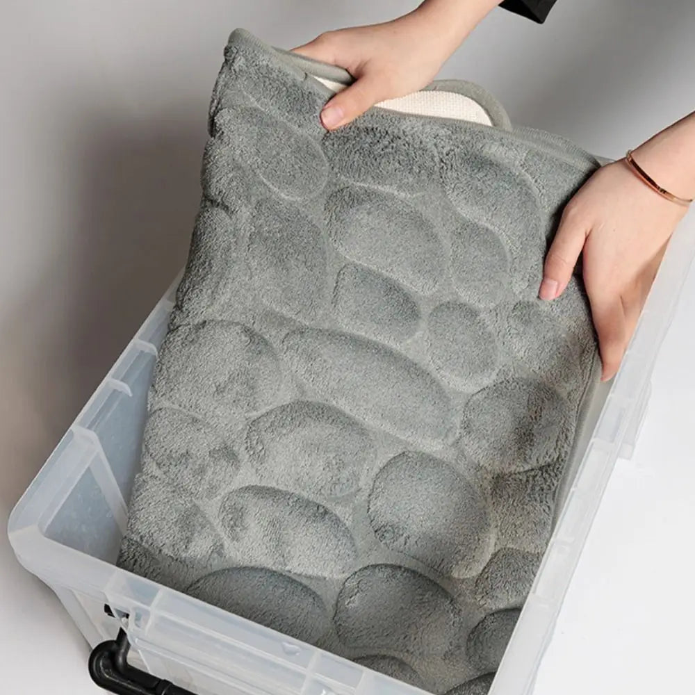 Cobblestone Embossed Bath Mat Non-slip Carpets Water Absorption Washable Bathtub Floor Rug Shower Doormat Bathroom Decor