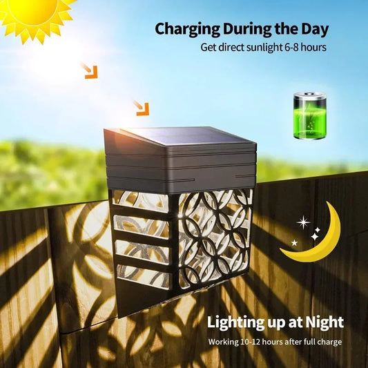 1/2/4PCS Solar LED Fence Lights Outdoor Waterproof Garden Wall Lamp for Yard Lawn Balcony Stairs Pathway Landscape Lighting