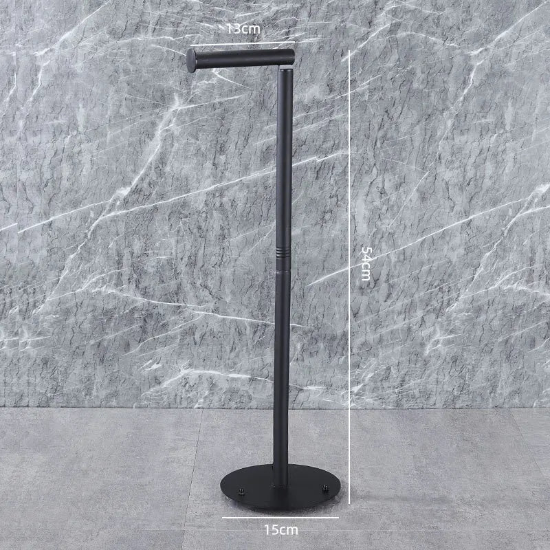 Freestanding Toilet Paper Holder – Multi-Functional Floor Standing Tissue Rack with Toilet Brush Holder for Bathroom