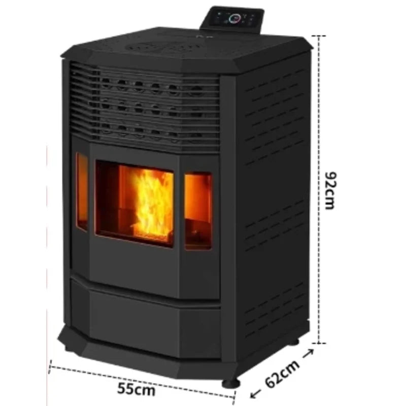 【Best-selling】10kW Automatic Modern Indoor Wood Burner Biomass Pellet Stove Central Water Heating Free-standing for Home Firepla