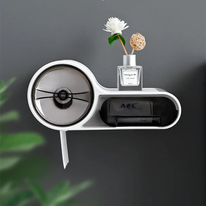 Bathroom Toilet Paper Tissue Box Creative Waterproof Paper Storage Box Phone Holder