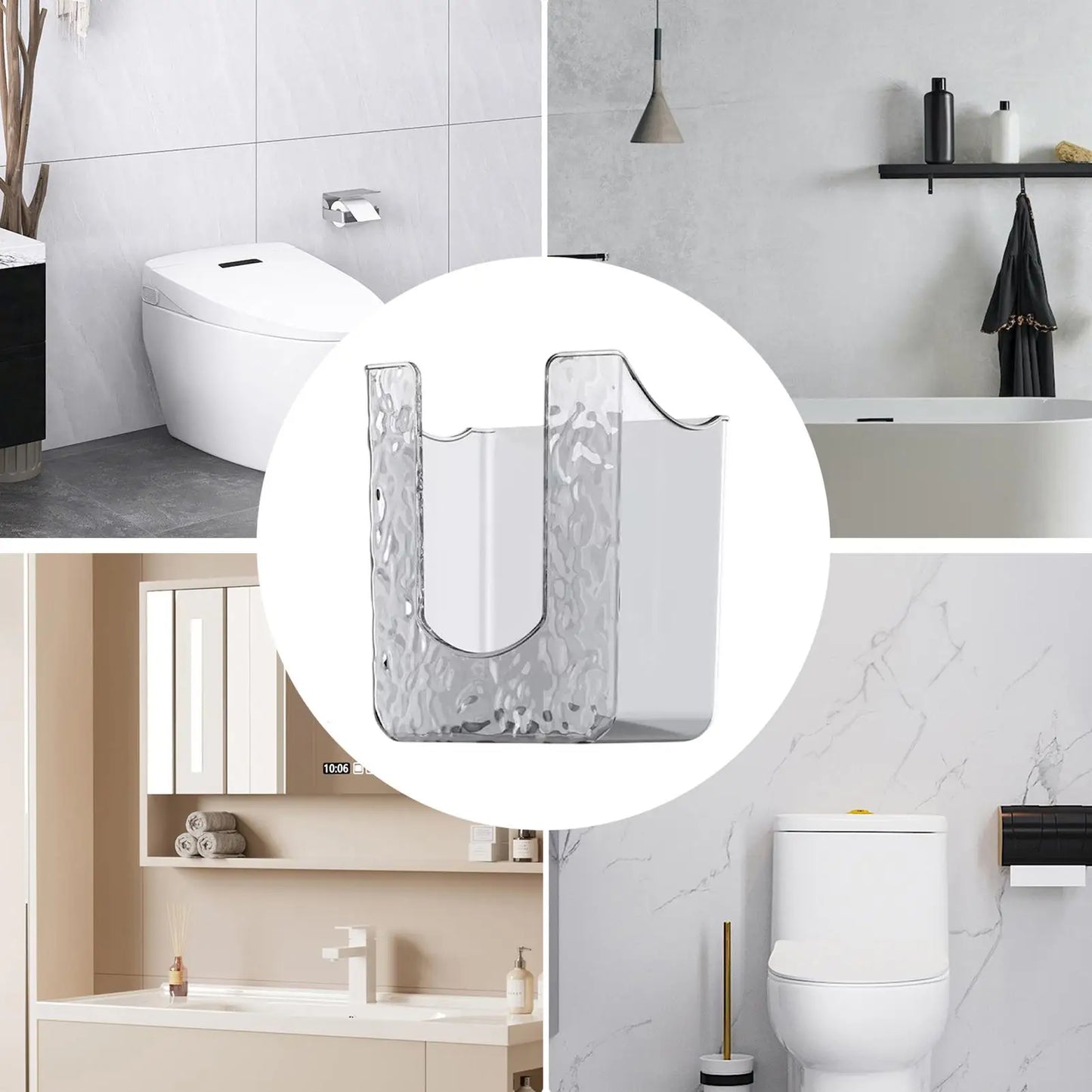 Self-Adhesive Refillable Tissue Dispenser Organizer Wipe Holder For Bathroom Container No Drilling Wall Storage Organizer Wet