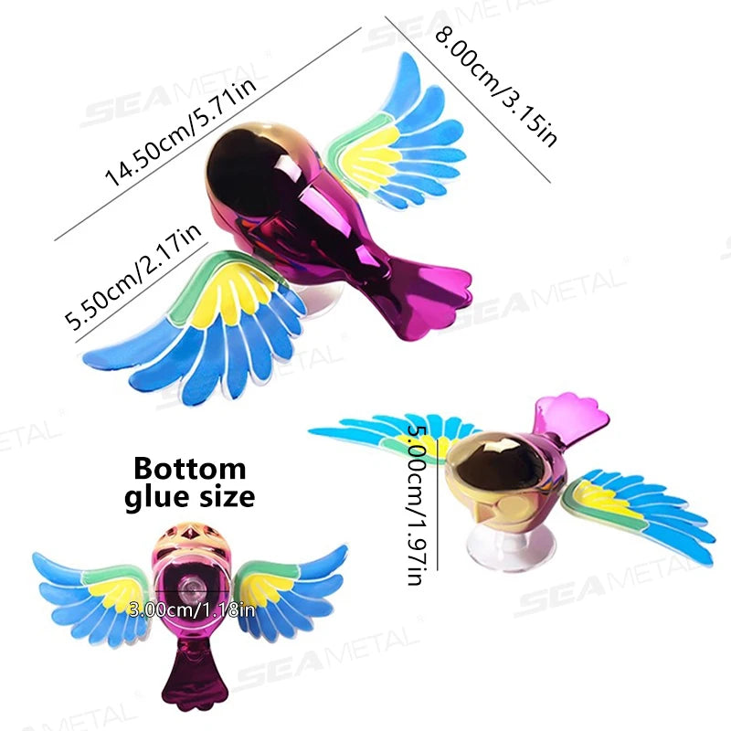 BLALION 2025 New Simulated Flying Bird Car Ornament Wing can Swing Wind-Powered Bird in Flight Decor Car Moto Bicycle Decoration