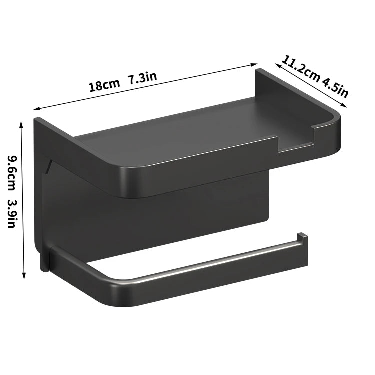 Bathroom Tissue Holder, No Drilling, Wall-Mounted Tissue Dispenser, Facial Tissue Storage Shelf, Toilet Paper Holder