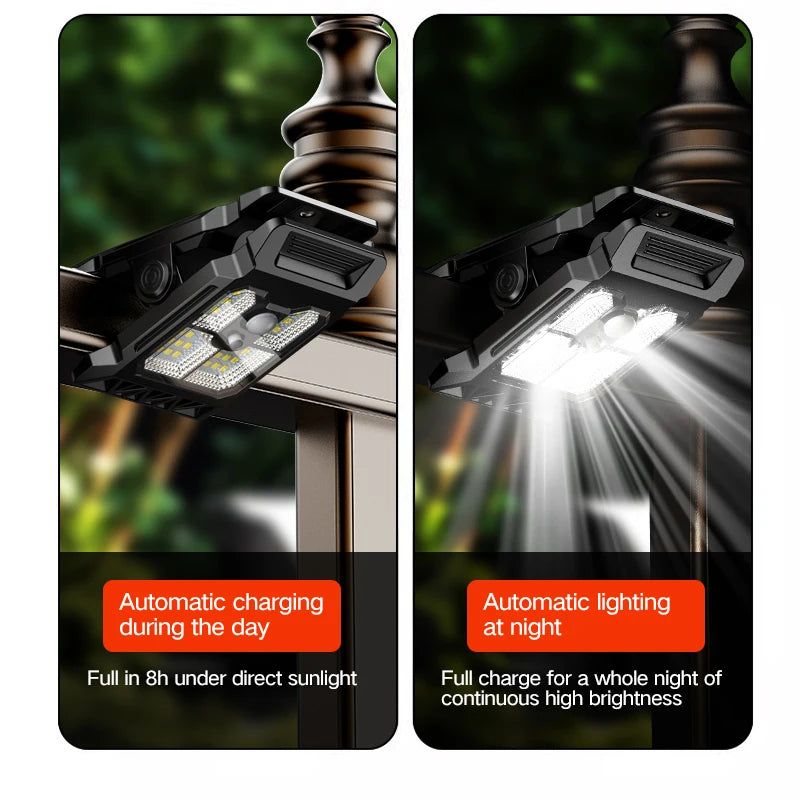 New upgraded intelligent sensing solar clip lamp outdoor courtyard lamp garden lighting solar wall lamp