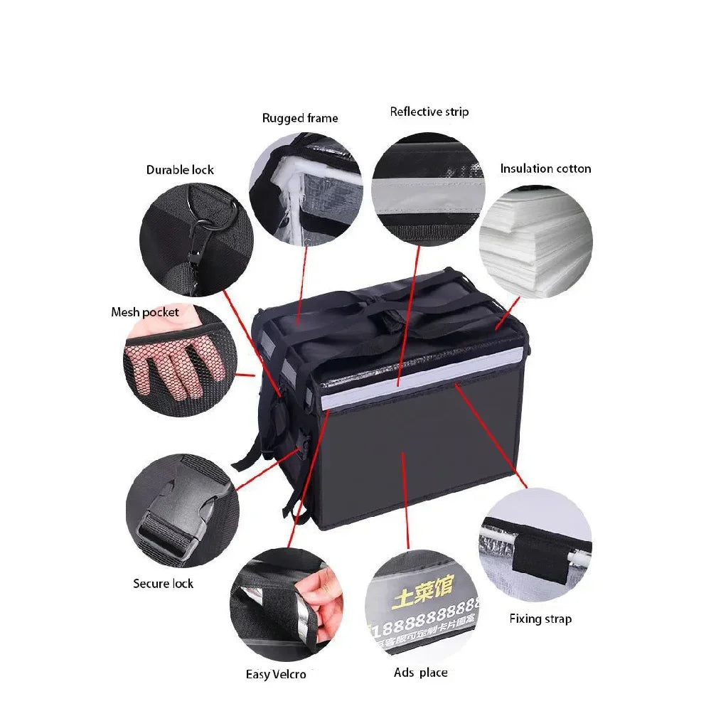 30L Extra Large Cooler Bag Car Ice Pack Insulated Thermal Lunch Pizza Fresh Food delivery Container Refrigerator WardBoyzPROShop