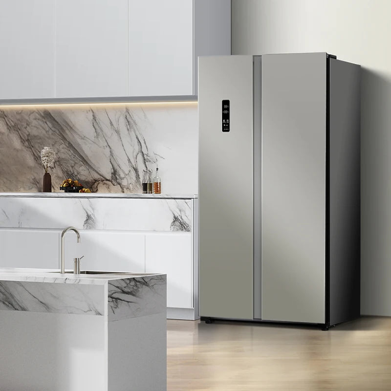 Electric Household Hotel Use Stainless Steel Refrigerator High Quality 530L Side-By-Side Portable Double Door Frost-Free Low
