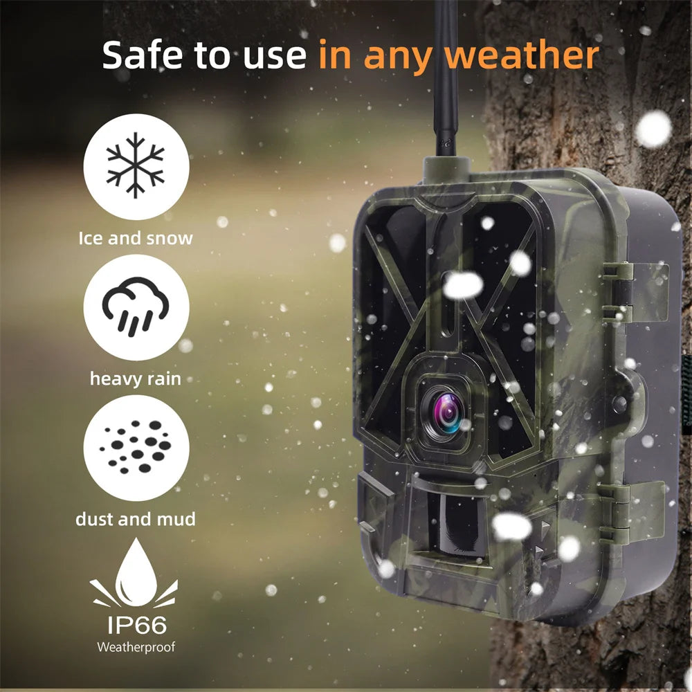 4G HD LIVE Video Lithium Battery Cellular Trail Camera 50MP 4K Wireless Game APP Cloud Service Waterproof IP66 Wildlife Cam