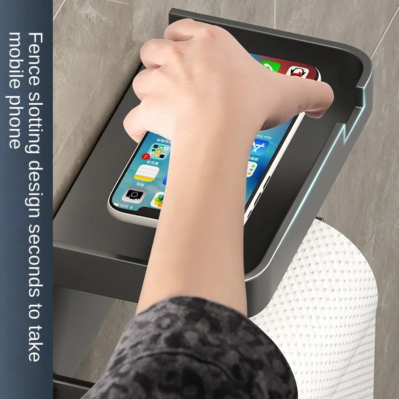 Bathroom Tissue Holder, No Drilling, Wall-Mounted Tissue Dispenser, Facial Tissue Storage Shelf, Toilet Paper Holder