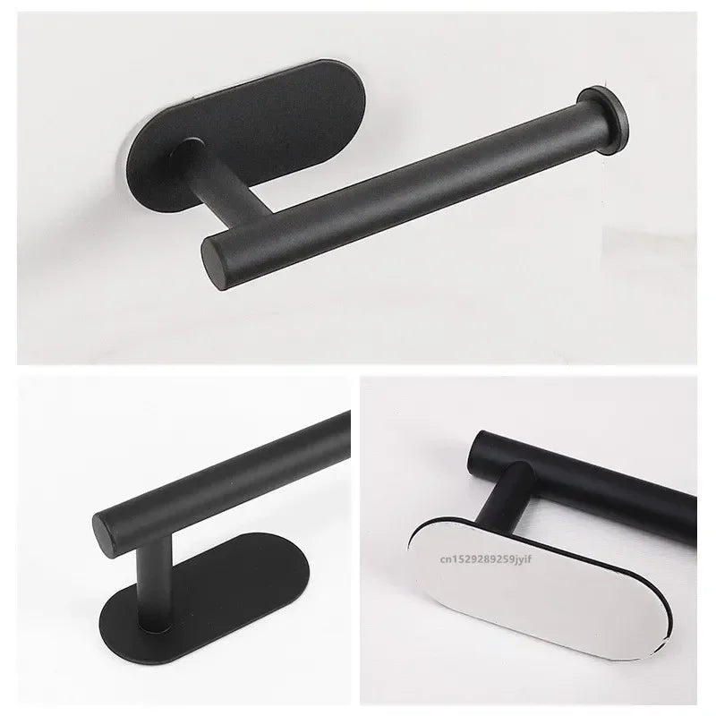 No Drilling Toilet Paper Holder SUS304 Stainless Steel Self Adhesive Wall Mount Tissue Towel Roll Dispenser for Bathroom Kitchen