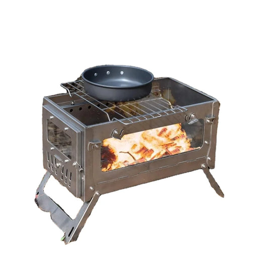 Hot Tent Stove Ultralight Wood Burning Stove For Tent Outdoor Camping Firewood Oven For Winter Backpacking