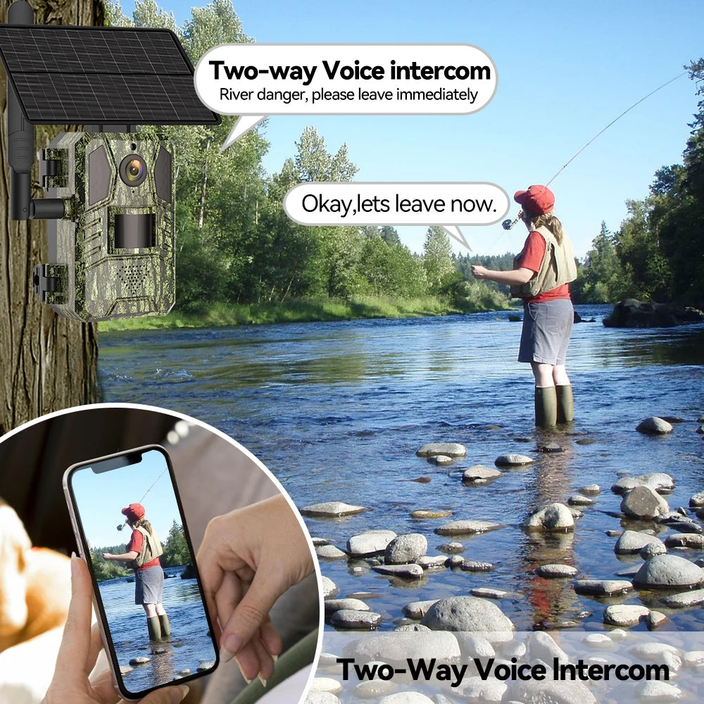 Trail Camera 4G LTE Trail Wildlife Hunting Camera Game Cam Dear Surveillance Night Vision No Glow Motion Activated 0.2s Trigger