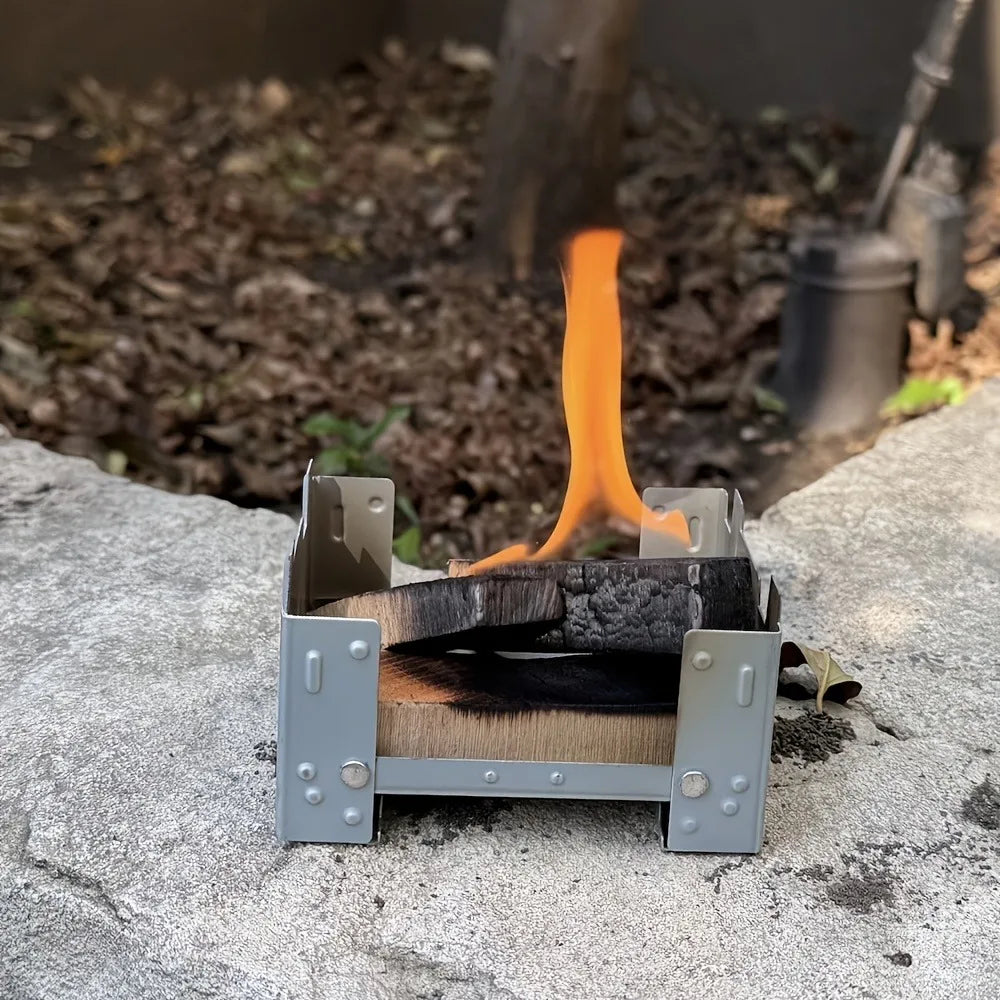 Ultra-Lightweight Portable Wood Pocket Stove - a Foldable Camping Burner Suitable for Outdoor Survival And Campfire Use