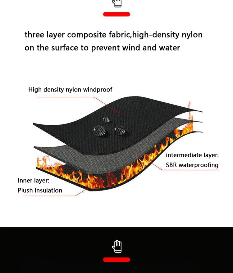 Winter Men's Gloves Are Velvet-Lined, Warm, Non-Slip, and Have Two Fingers Exposed for Driving and Riding Motorcycles, Windproof and Waterproof Gloves