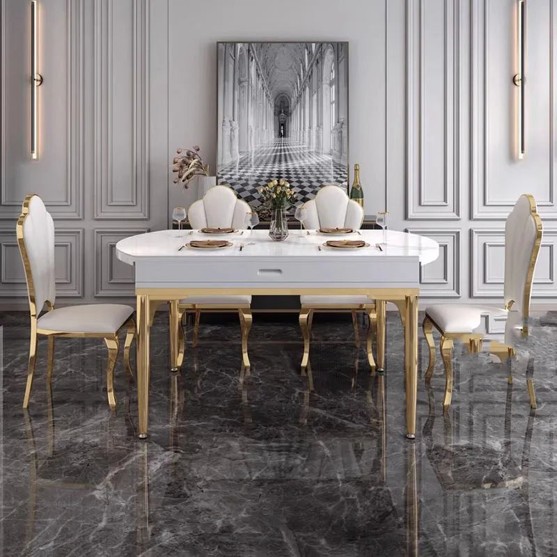 Beauty Luxury Dining Table Modern Simple Exquisite Glamour Dining Tables Trendy Classic Tavolo Pieghevole Home Furniture