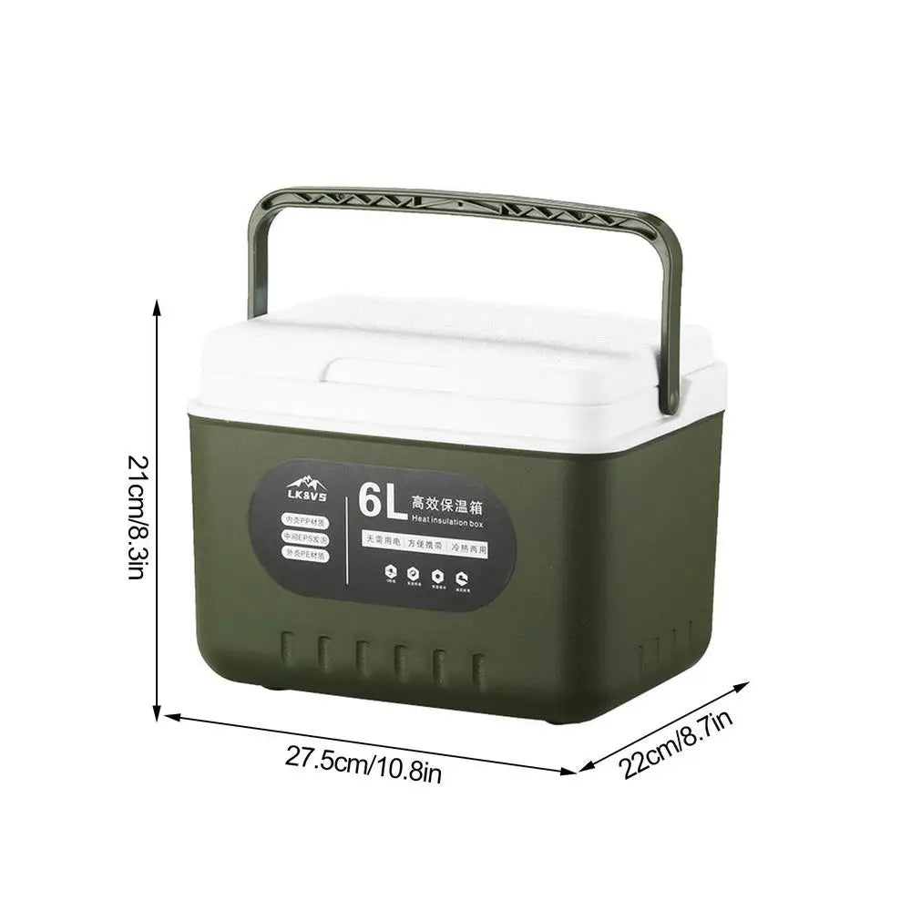 camping Ice Coolers box 6L thermal box Portable Outdoor Fridge Cooler Ice Bucket Picnic Keep Fresh Refrigerator for camping WardBoyzPROShop