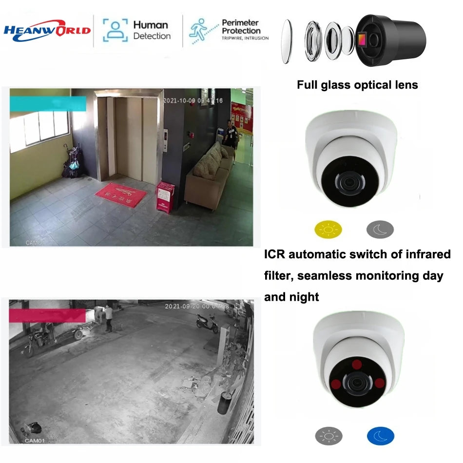 4K 8MP 5MP IP Camera Dome with IR Night Vision Microphone Network Security CCTV Camera Support-Onvif 3MP