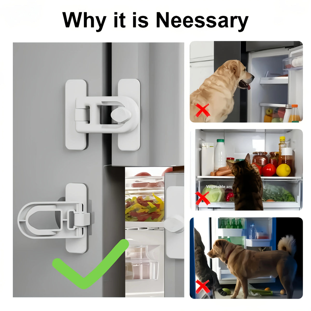 Home refrigerator cabinet lock freezer lock, can be used at 90 ° and 180 °, suitable for refrigerators cabinet locks and drawers