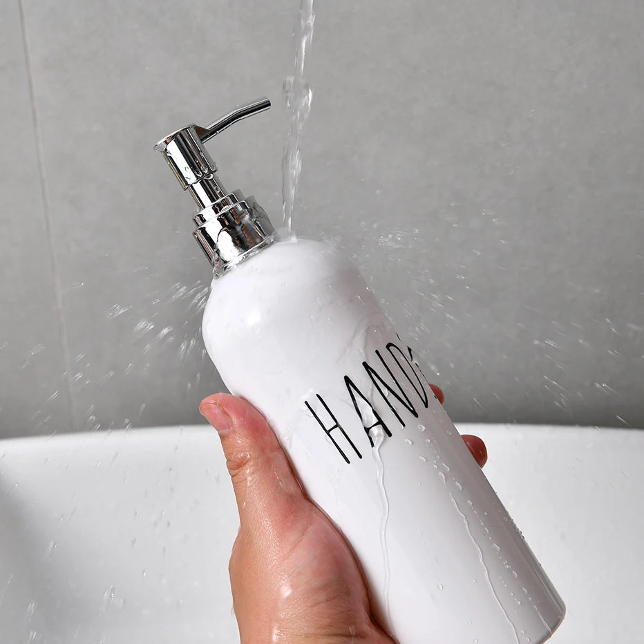 Kitchen Soap Dispenser White Dish Soap Dispenser and Hand Soap Bathroom Refillable Shampoo Shower Gel Bottle Mesa Adornment Bott