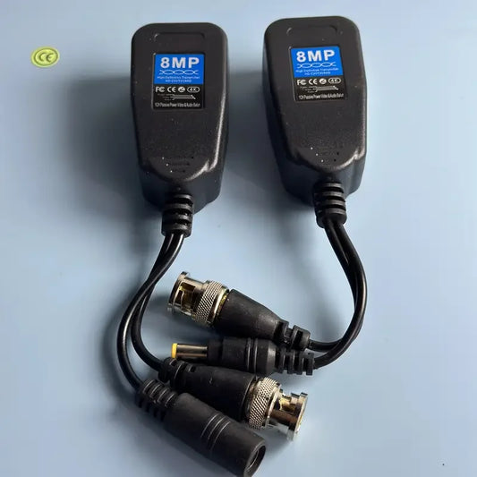 8MP 2 IN 1 HD Video Balun BNC TO RJ45 Transceiver Coax BNC And DC Connectors For 8MP HDCVI HDTVI AHD Analog Camera