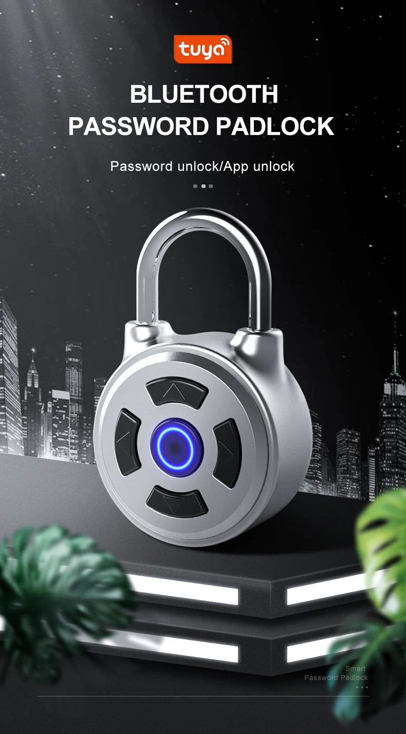 Smart Lock Bluetooth APP Control IP55 Waterproof Rechargeable for Luggage Gym Office Zinc Alloy Anti Theft Padlock
