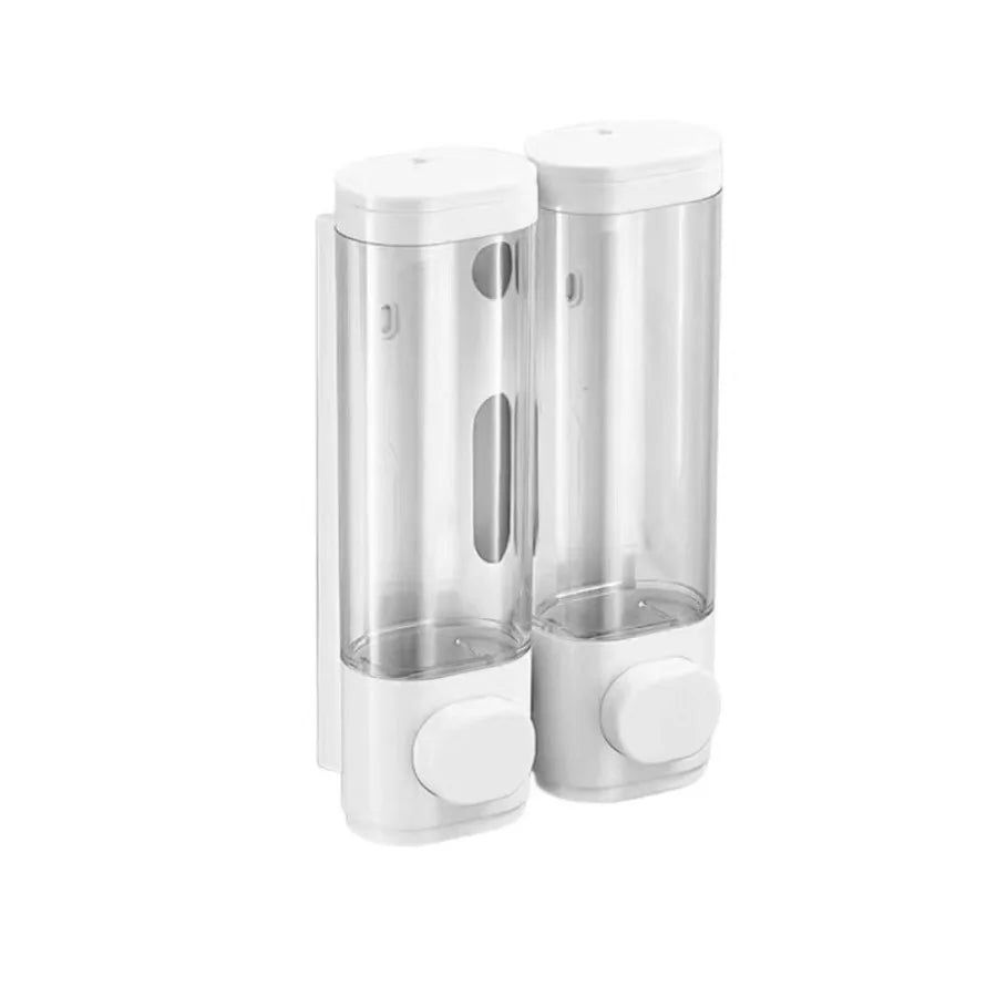 Wall Mounted 3 in 1 Soap Shower Gel Shampoo Conditioner Dispenser Set No Drill Required ABS Material for Bathroom Hotel Home