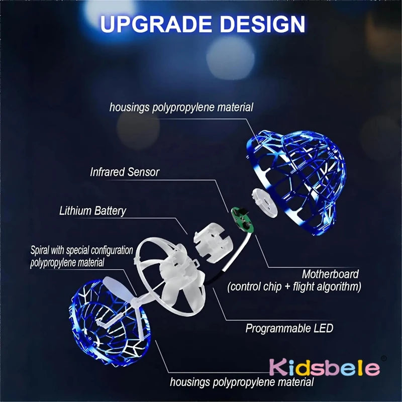Kids Flying Ball Toy Magic Intelligent Sensor Floating Spinning UFO Shape Flying Ball Summer Indoor Outdoor Toy Birthday Gift