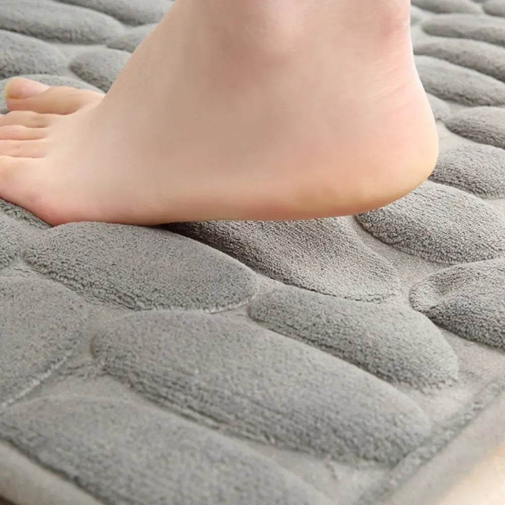 Cobblestone Embossed Bath Mat Non-slip Carpets Water Absorption Washable Bathtub Floor Rug Shower Doormat Bathroom Decor
