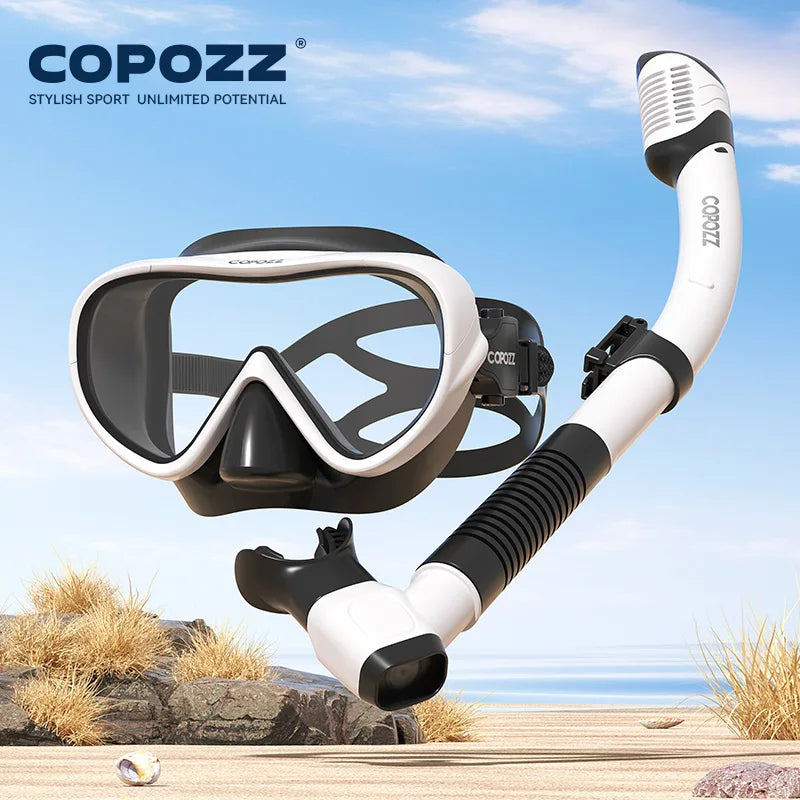 COPOZZ Professional  Diving Mask Full Vision Mask Underwater Snorkel Mask Set Swimming Snorkel HD Anti Fog Diving Equipment WardBoyzPROShop