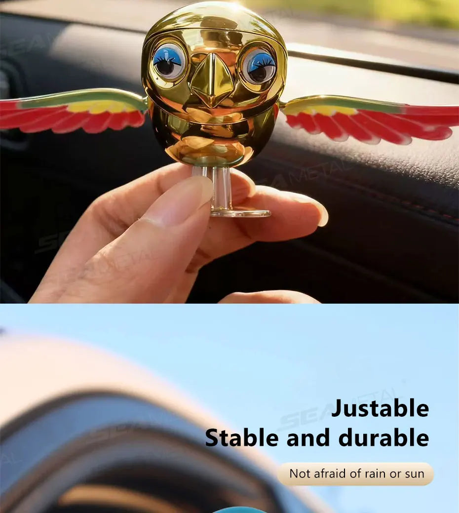 BLALION 2025 New Simulated Flying Bird Car Ornament Wing can Swing Wind-Powered Bird in Flight Decor Car Moto Bicycle Decoration