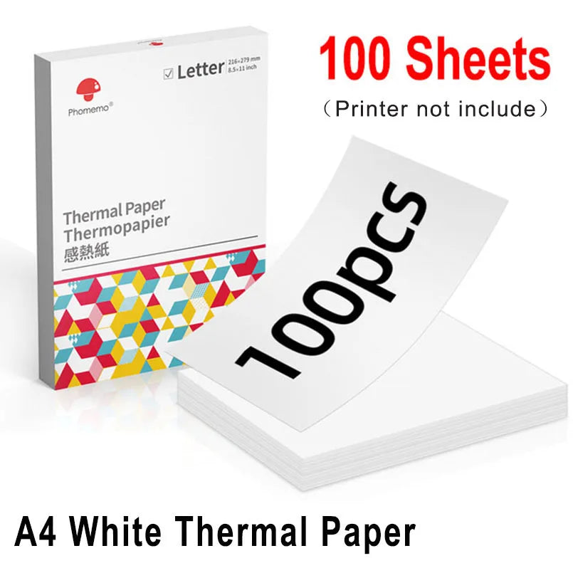 Mini Phomemo M08F Portable Printer Bluetuth Thermal Printer Compatible with Android, iOS & Laptop Portable Wireless A4 Printers WardBoyzPROShop