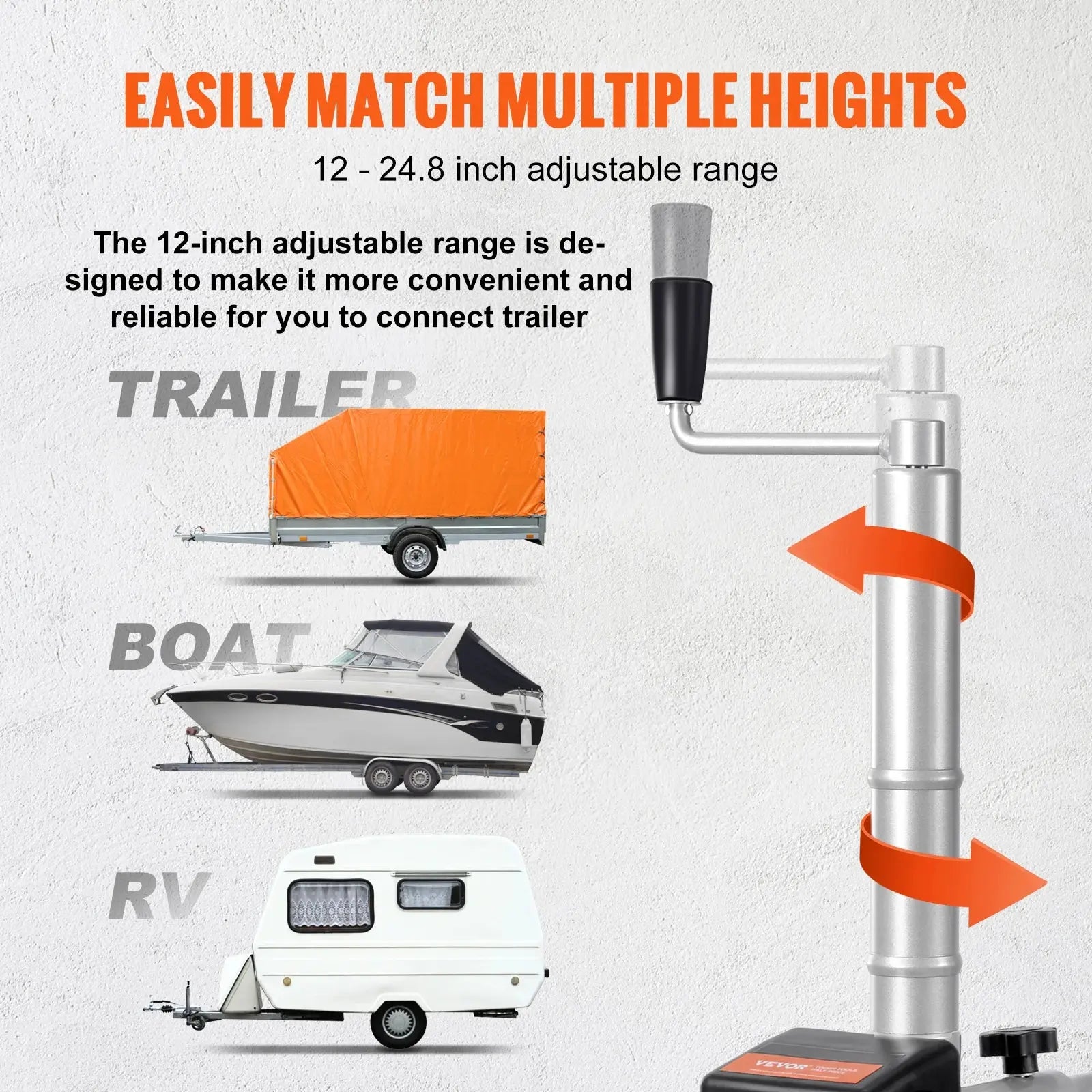 VEVOR 5000lbs Electric Trailer Dolly 12V Trailer Jockey Wheel with 22 ft/min Speed & Adjustable Height for Moving Caravan Boat WardBoyzPROShop