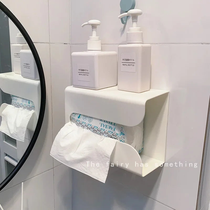 Bathroom Tissue Boxes Paper Holder Wall Hanging Tissue Box Tissue Racks Kitchen Napkin Storage Rack Toilet Paper Dispenser