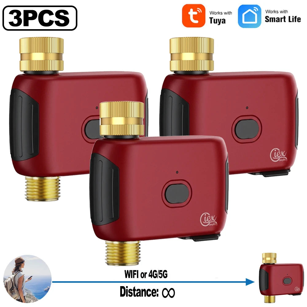 Smart WiFi Water Timer, Irrigation Controller, No Hub Required, Automatic Garden Drip Sprinkler Valve, Tuya App Control