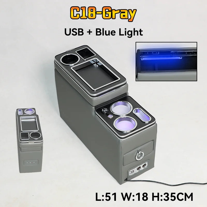 For Ford Tourneo Custom Row Front Railing Box Set General Business Armrest Central Store Business Car Mobile Charge Usb