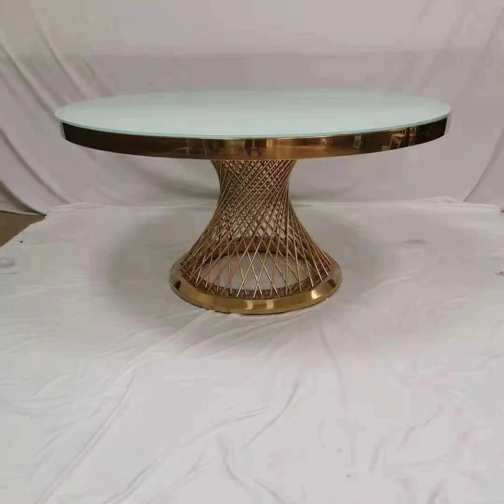 event party supplies metal wedding table with clear glass bridal and groom dining table