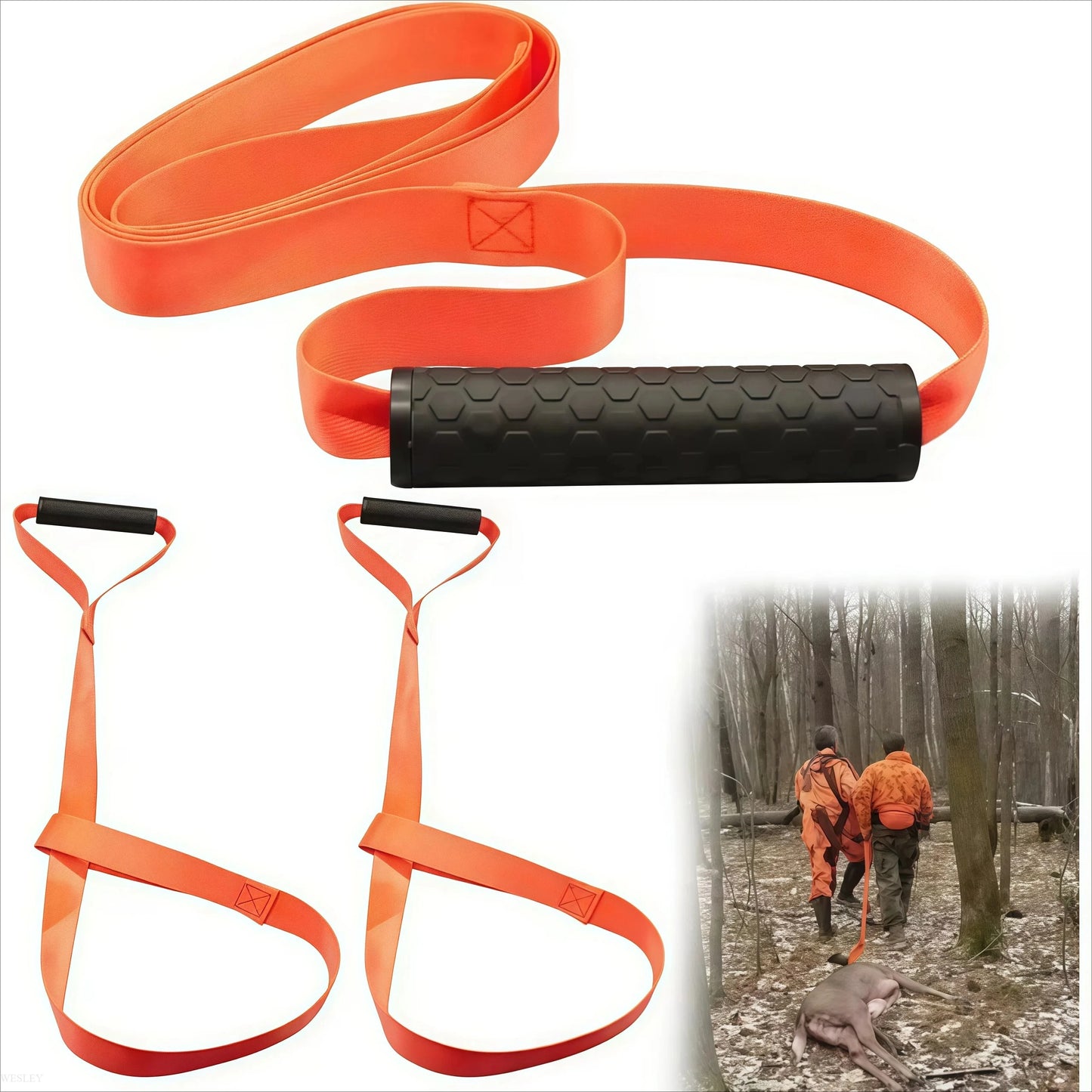 Multipurpose Hunting Drag Rope & Belt – Heavy-Duty Deer Harness with Handle for Outdoor Farm Use, Game Recovery